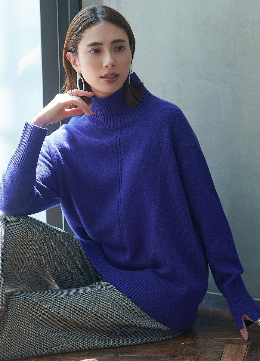 輕柔喀什米爾混紡高領上衣